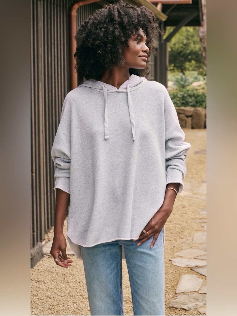 Frank & Eileen Kane Capelet Hoodie in Gray Melange